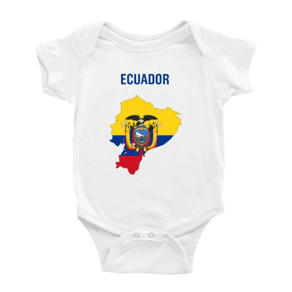 Ecuador Map Flag Baby Jumpsuits Newborn Clothes (White, 6-12 Months)