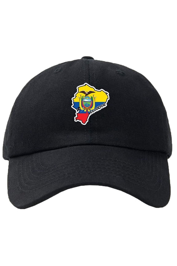 Ecuador Map Flag Baseball Cap Hat Hook & Loop Closure - Personalize it!