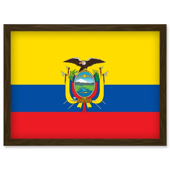 Ecuador National Flag Patriotic Vexillology World Flags Country Region Poster Artwork Framed Wall Art Print A4