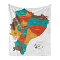 thumbnail image 1 of Ecuador Soft Flannel Fleece Throw Blanket, Colored Cities High Detailed Isometric Map of Republic of Ecuador Illustration, Cozy Plush for Indoor and Outdoor Use, 70" x 90", Multicolor, by Ambesonne, 1 of 6