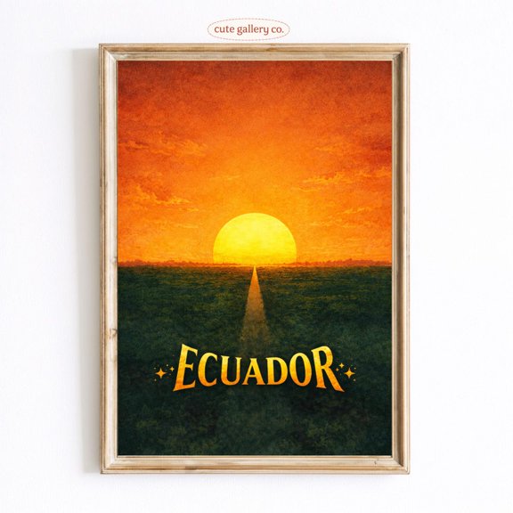 Ecuador Sunset Mountain Landscape Wall Art Home Decor Unframed Paper Print