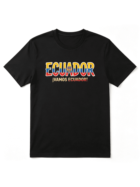 Ecuador Vamos Ecuador Retro Graphic Tee for Men and Women, Fun BBQ Cotton Short Sleeves T-Shirt