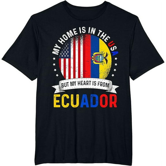 Ecuadorian American Patriot Heart is from Ecuador Flag T-Shirt
