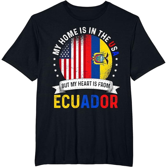 Ecuadorian American Patriot Heart is from Ecuador Flag T-Shirt