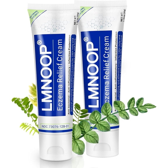 LMNOOP Eczema Cream for Dry, Itchy, Irritated, and Eczema Prone Skin, Maximum Strength Treatment Ointment for Rash, Psoriasis, Dermatitis 3.53 oz Pack of 2