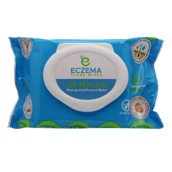 Eczema Flare Wipes - Natural Relief, Reduced Inflammation, Protected Skin Barrier - Convenient 72 ct.