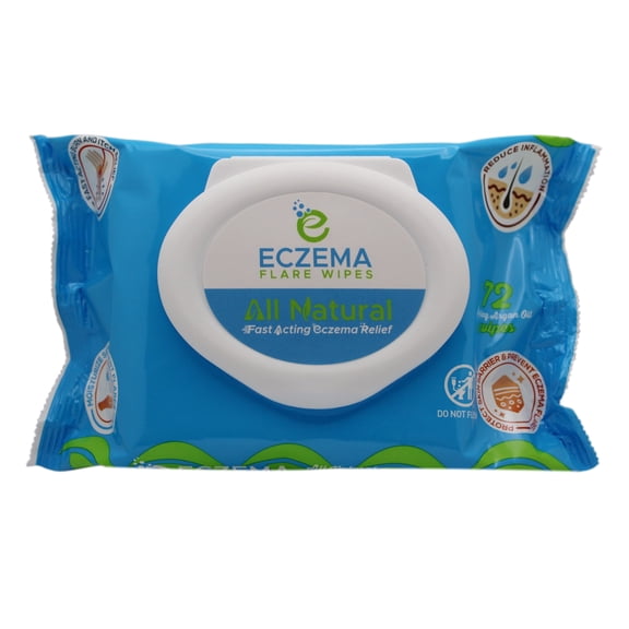 Eczema Flare Wipes - Natural Relief, Reduced Inflammation, Protected Skin Barrier - Convenient 72 ct.