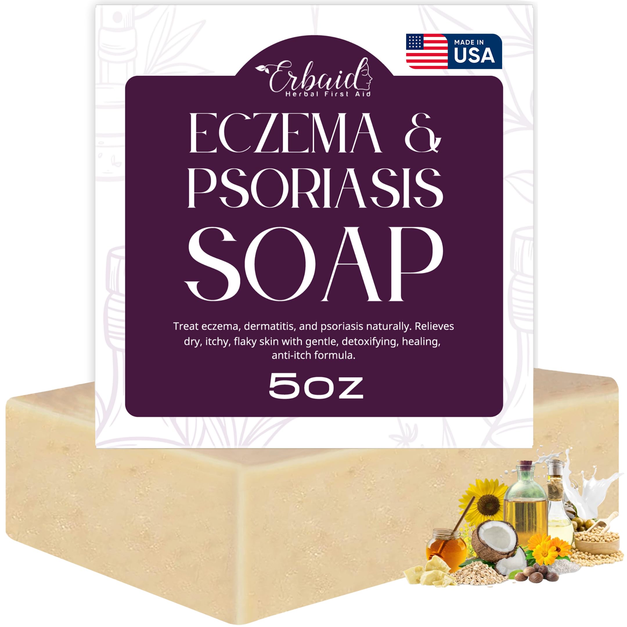 Eczema Soap Bar for Face and Body All Dermatitis, Psoriasis Treatment