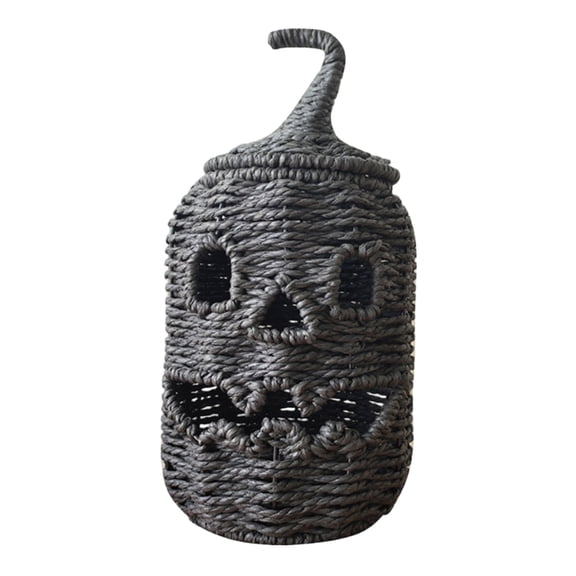 Eczipvz Halloween Woven Seagrass Pumpkin For Spooky Halloween Candy Storage And Home Decor, Handcrafted Witch Hat Woven Seagrass Pumpkin For Festive Parties, Premium Decorative Woven Seagrass Pumpkin