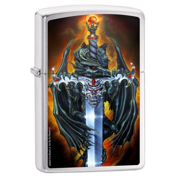Ed Beard Jr - Dragon Forged Brushed Chrome Zippo Lighter