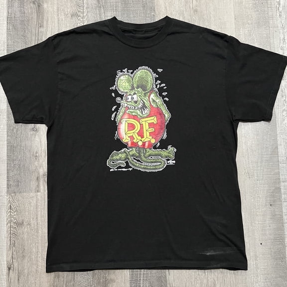 Ed Big Daddy Roth Rat Fink Black Hot Rod Mens T Shirt Iron On Racing Size XL