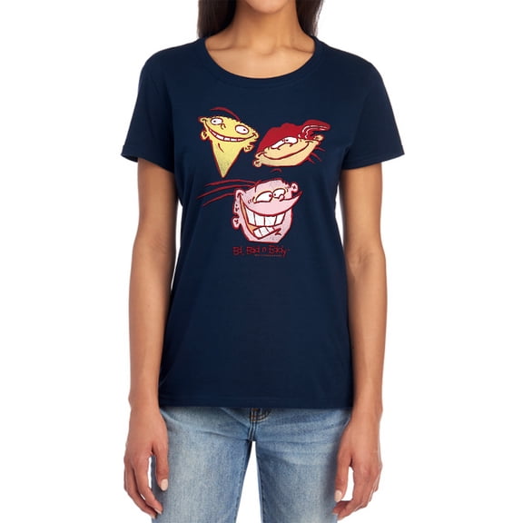 Ed EDD N Eddy Three Heads Women's T Shirt, Navy, X-Large