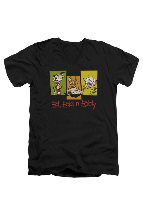 Ed Ed Eddy 3 Eds S/S Adult V-Neck Black