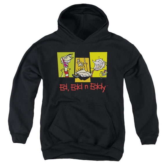 Ed Edd Eddy/3 Eds-youth Pull-over Hoodie - Black - Lg