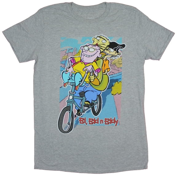 Ed Edd & Eddy Mens T-Shirt - Eds Stacked on A Bike Image (2X-Large)