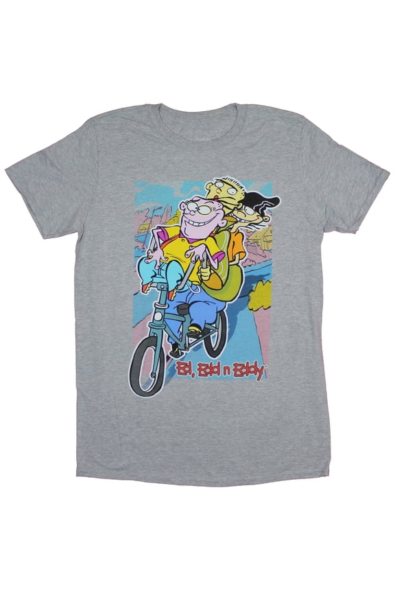 Ed Edd & Eddy Mens T-Shirt  - Eds Stacked on A Bike Image (2X-Large)