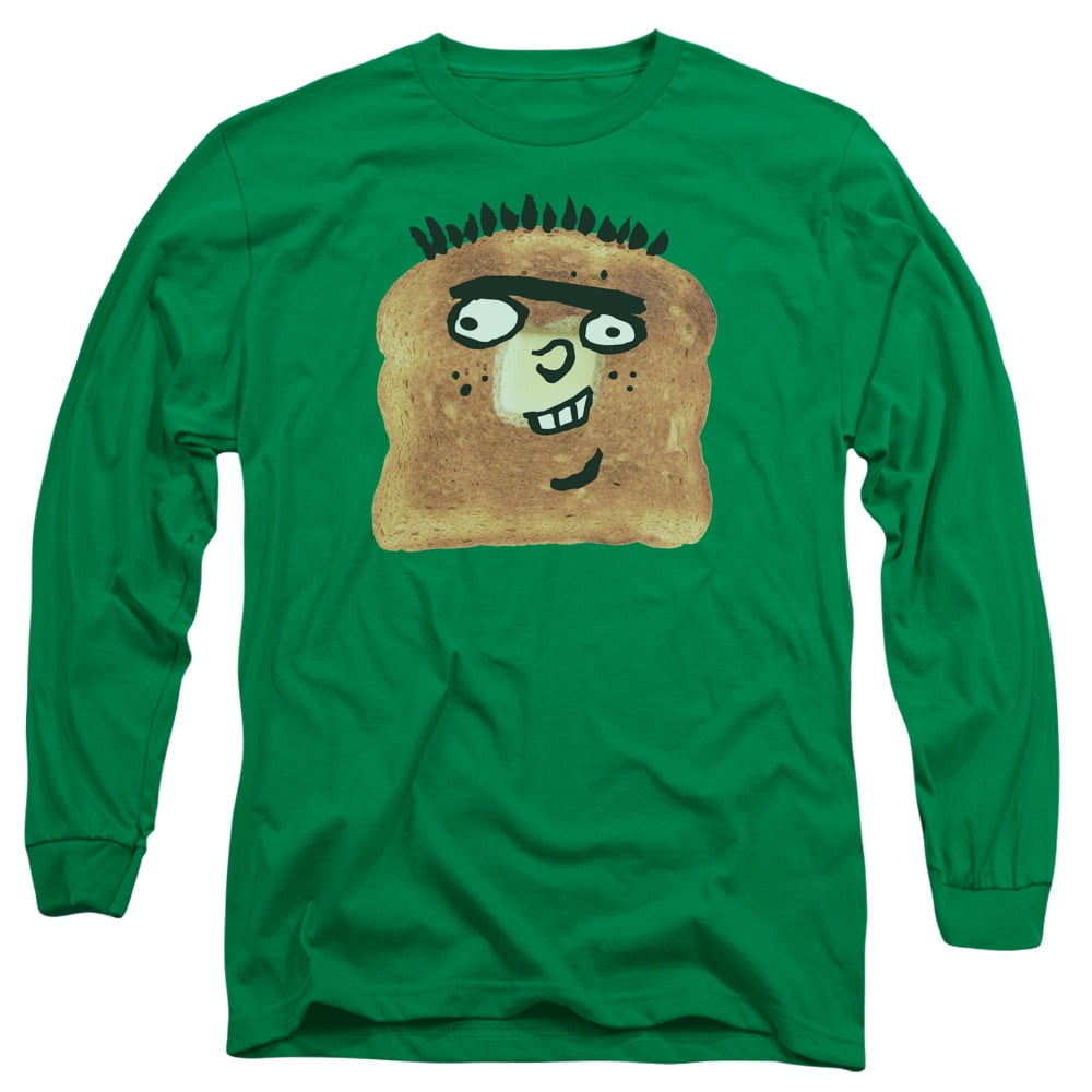 Toast Ed Ed Edd N Eddy Ed Toast Long Sleeve Adult 18/1 T-Shirt Kelly Green ...