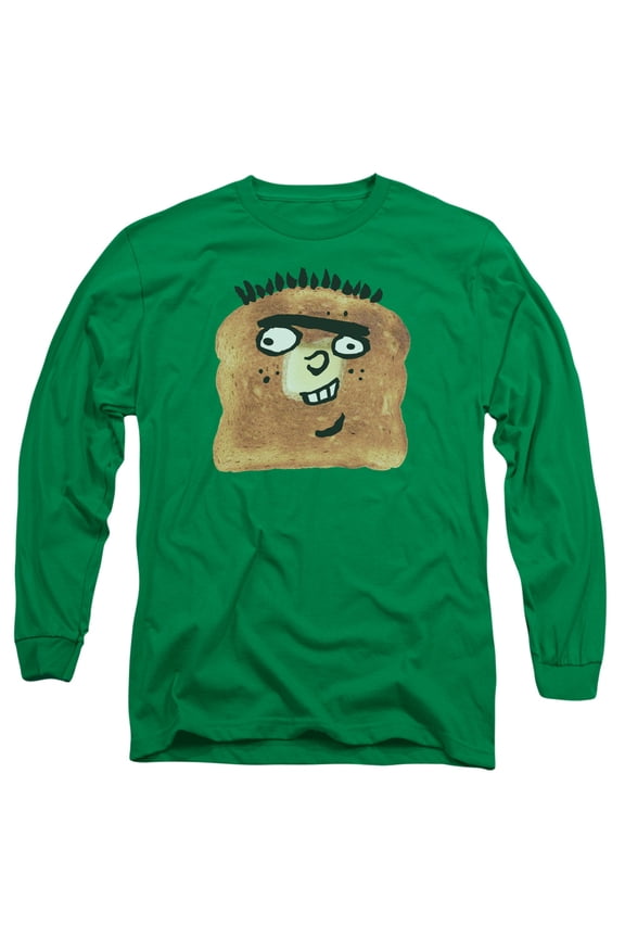 Ed Edd N Eddy Ed Toast Long Sleeve Adult 18/1 T-Shirt Kelly Green