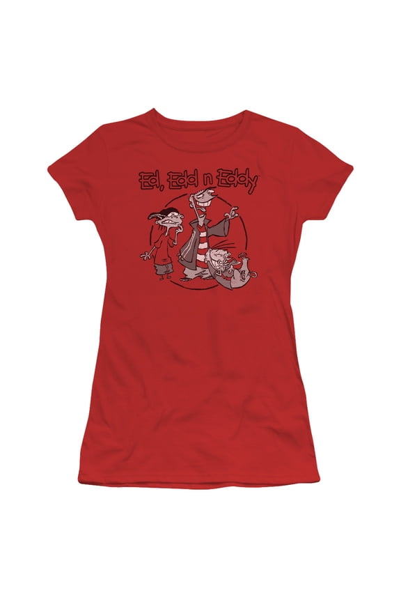 Ed Edd N Eddy Gang S/S Junior Women's T-Shirt Sheer Red