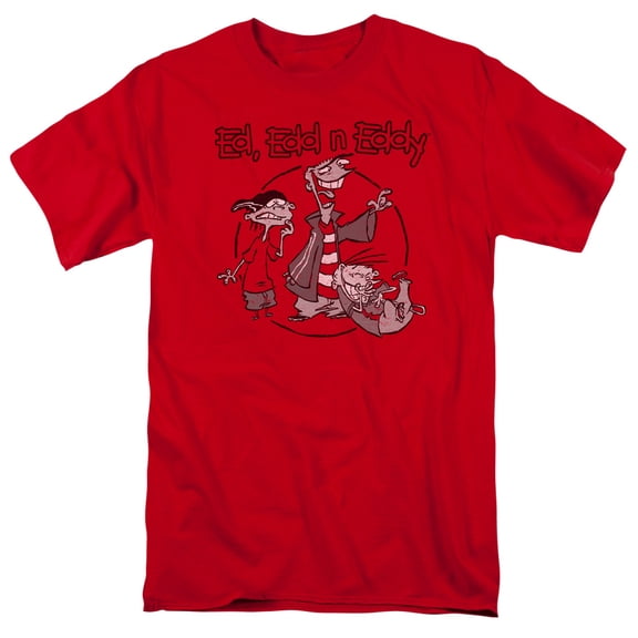 trevco men's ed edd 'n' eddy short sleeve t-shirt, red, large