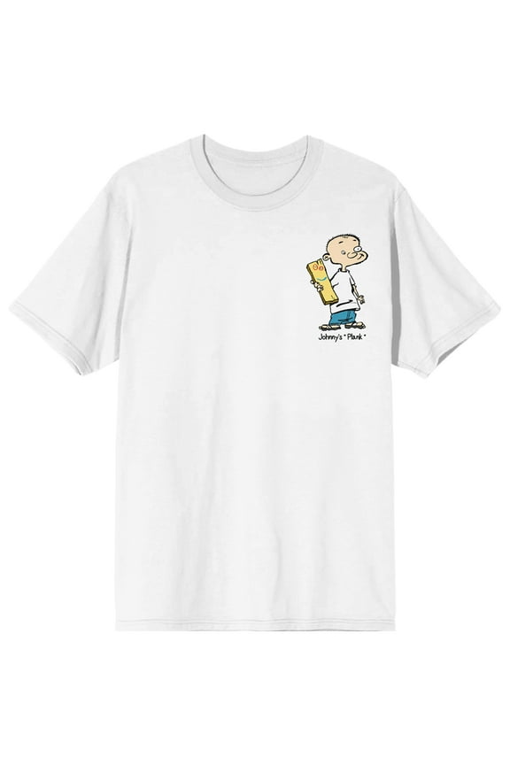 Ed Edd N Eddy Johnny & Plank Crew Neck Short Sleeve Men's White T-shirt - 6XL