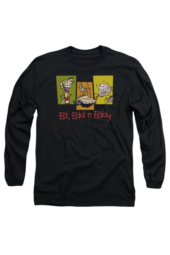 Ed, Edd N Eddy Men's 3 Ed's Long Sleeve Black