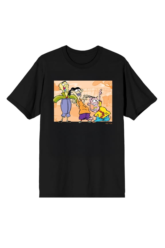 Ed Edd N Eddy Men's Short Sleeve Graphic Tee DTG Full-Color Character Art Classic Crewneck Officially Licensed Cotton T-Shirt-Small