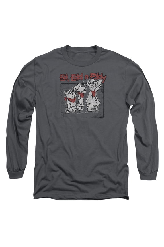 Ed Edd N Eddy Stand By Me Long Sleeve Adult 18/1 T-Shirt Charcoal
