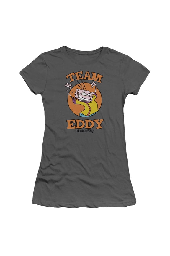 Ed Edd N Eddy Team Eddy S/S Junior Women's T-Shirt Sheer Charcoal