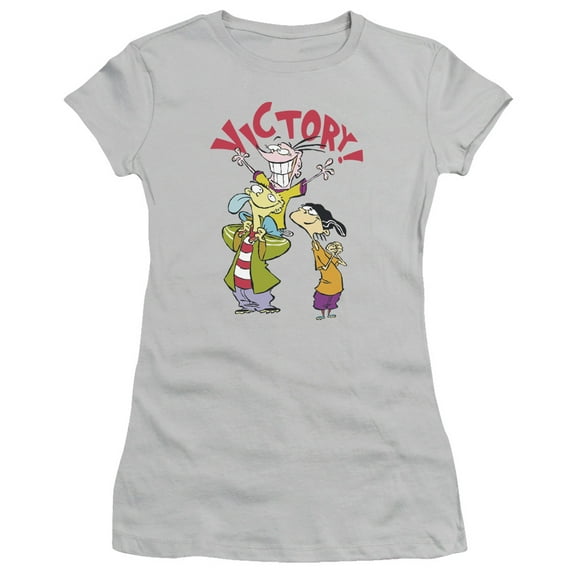Ed Edd N Eddy - Victory - Juniors Teen Girls Cap Sleeve Shirt - Medium