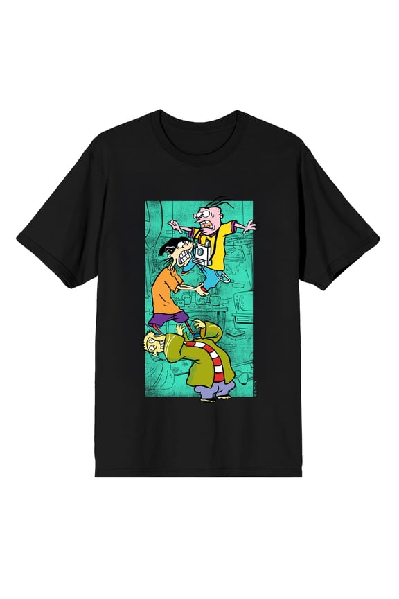 Ed, Edd n Eddy Character Stack Men's Graphic Tee, 100% Cotton Crew Neck Short Sleeve T-Shirt-XS