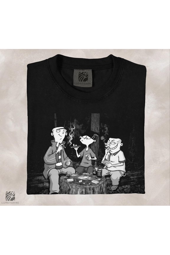 Ed Edd n Eddy Poker Parody T Shirt, 90s Cartoon Trail Cam Graphic Tee