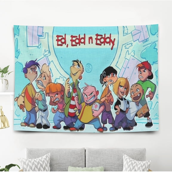 Ed, Edd n Eddy Tapestry Gift Wall Hanging Backdrop for Room Bedroom Girls Fans Background Banner Party Birthday Supplies Decor