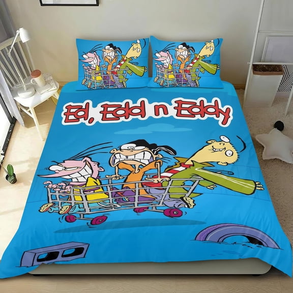 Ed, Edd n Eddy-themed Bed Sheet Set Three Piece Set Comfortable And Skin Friendly Unique Design Home Decor Gifts For Family Friends fans36x75Inches90cm*190cm