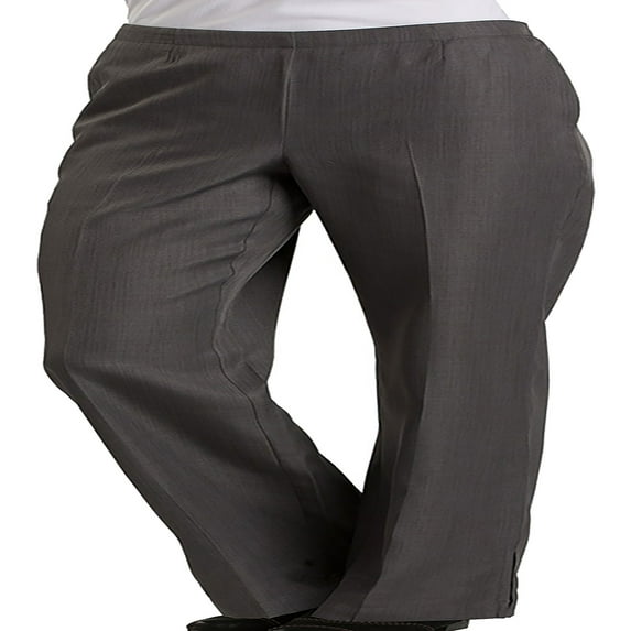 Ed Garment Women'S Flat Front Elastic Back Pull On Pant, Style 8891