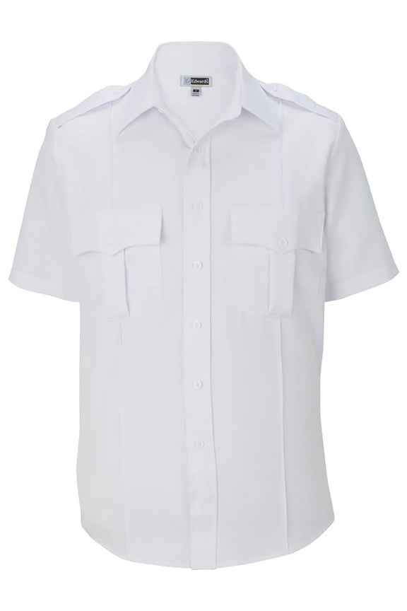 Ed Garments Big And Tall Durable Short Sleeve Security Shirt, WHITE, XXXXX-Large Tall