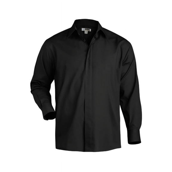 Ed Garments Men's Big And Tall Covered Placket Cafe Shirt, BLACK, XX-Large