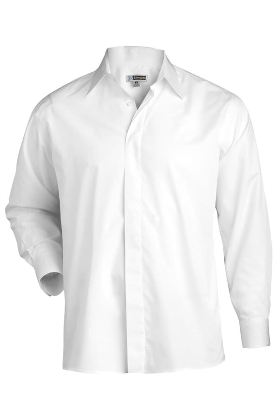 Ed Garments Men's Big And Tall Covered Placket Cafe Shirt, WHITE, XXX-Large Tall