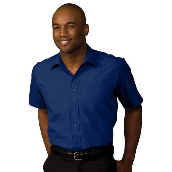 Ed Garments Men's Big And Tall Short Sleeve Broadcloth Shirt, ROYAL, 3XLT
