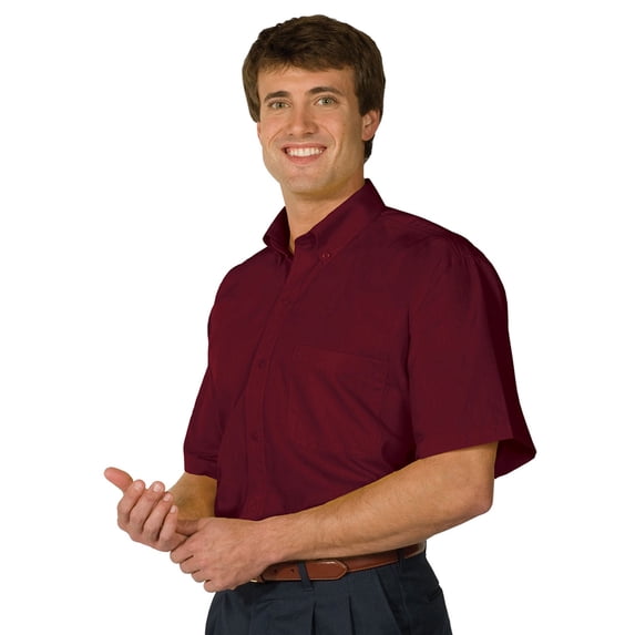 Ed Garments Men's Big And Tall Wrinkle Resistant Poplin Shirt, BURGUNDY, 3XLT