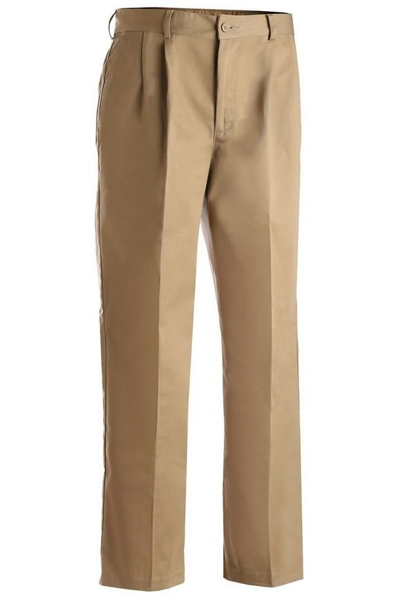 Ed Garments Men's Pleated Front Chino Utility Pant, TAN, 34 30