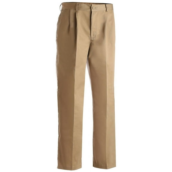 Ed Garments Men's Pleated Front Chino Utility Pant, TAN, 34 30