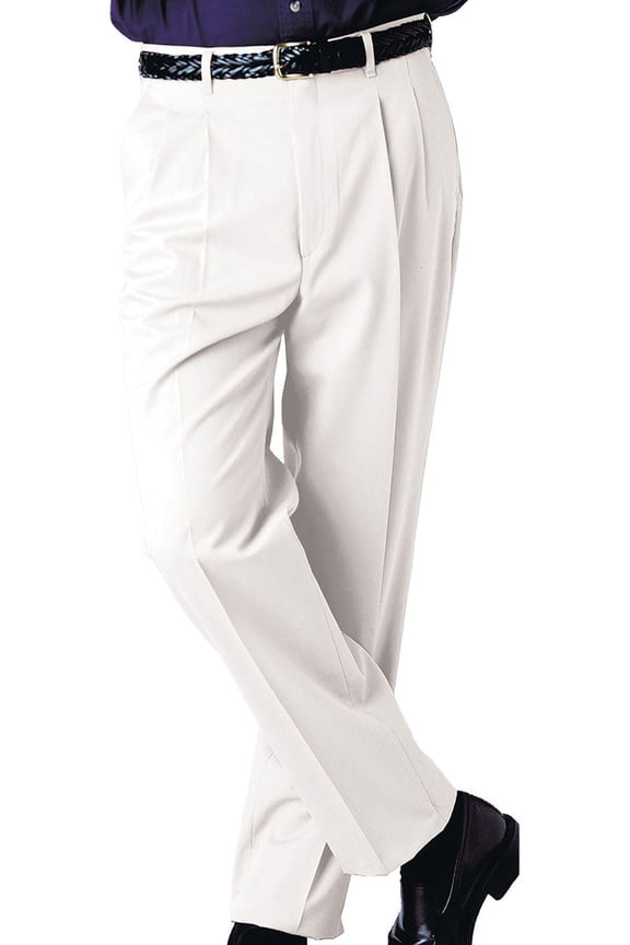 Ed Garments Men's Tall Business Casual Chino Pleated Pant, WHITE, 34 UL