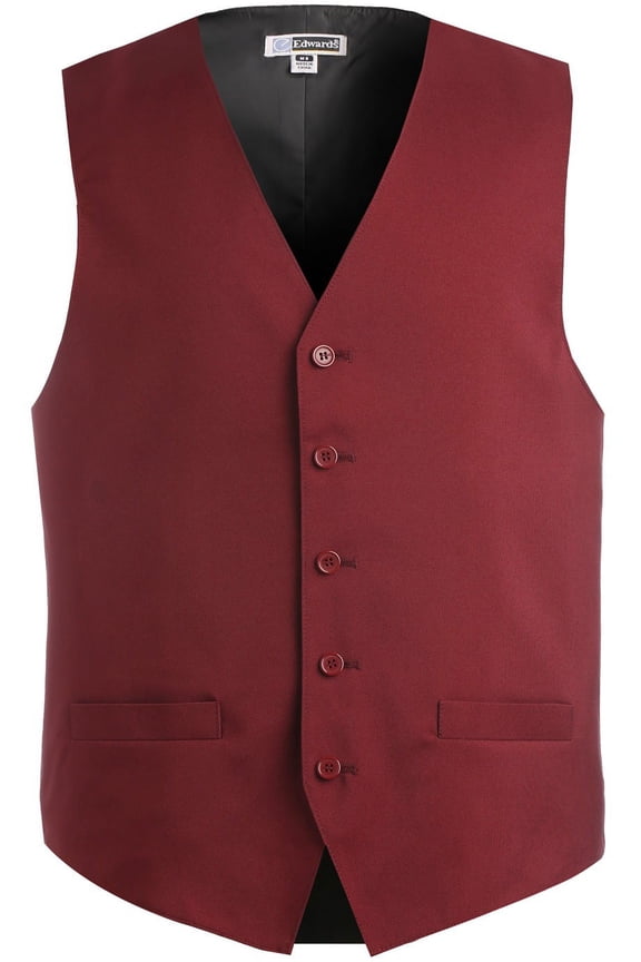 Ed Garments Men's Textured Weave Fully Lined Economy Vest, BURGUNDY, Medium Tall