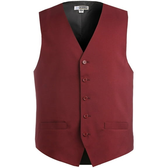 Ed Garments Men's Textured Weave Fully Lined Economy Vest, BURGUNDY, XX-Large Tall