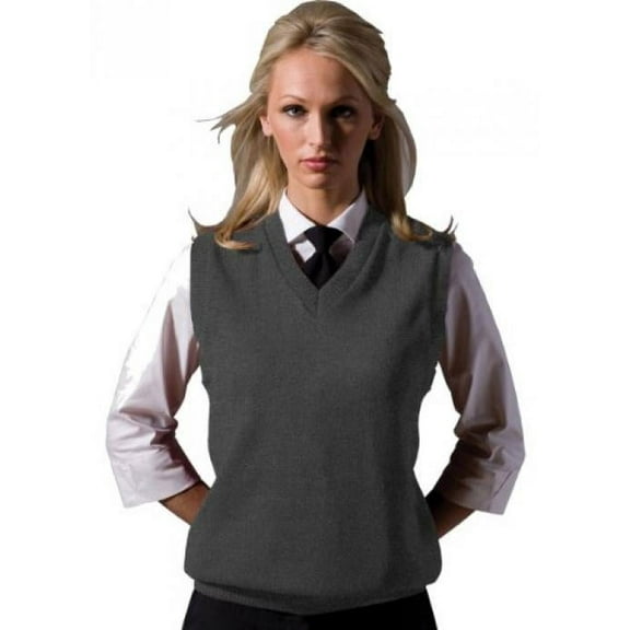 "Ed Garments Sleeveless V-Neck Durable Sweater Vest, HEATHER GREY, X-Large"