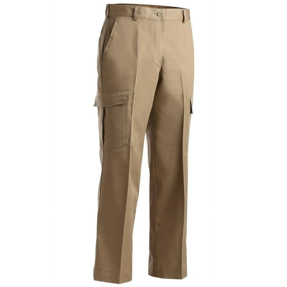 Ed Garments Women's Two Pocket Straight Leg Cargo Pant, TAN, 4 UL