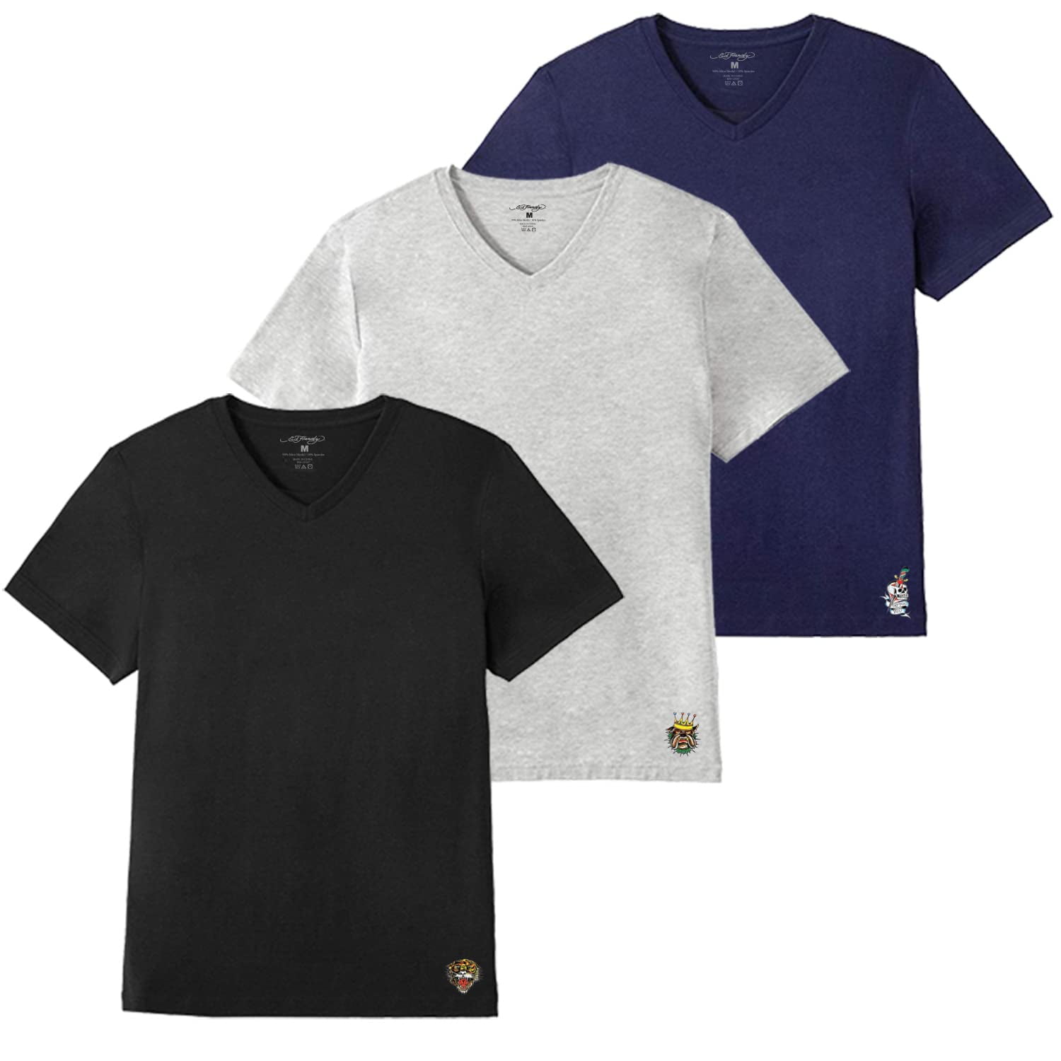 Ed Hardy 3-Pack Men's Micro Modal T-Shirts - Ultra Soft Crew Or V-Neck Tees For Gym & Casual Wear - View #10