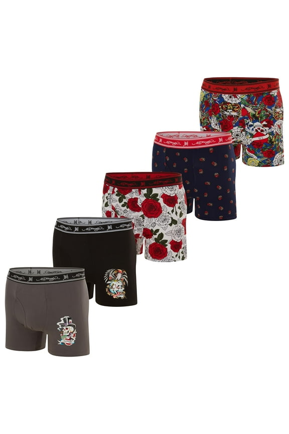 5 Pack Men's Boxer Briefs, Cooling Micro Modal Underwear, Soft Breathable Underpants with Colorful Prints/Small