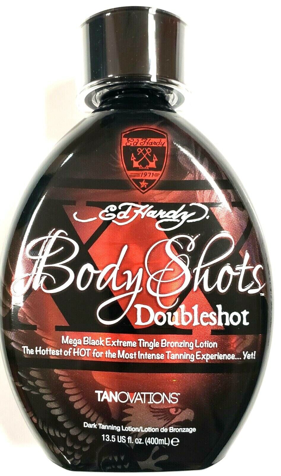 Ed Hardy Body Shots DoubleShot Indoor Tanning Bed Lotion w/ Bronzer & Hot Tingle